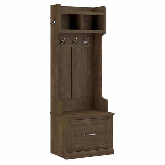 Woodland Portemanteau 24 Po et Banc à Chaussures avec Tiroir, Brun Cendré - Bois d'Ingénierie