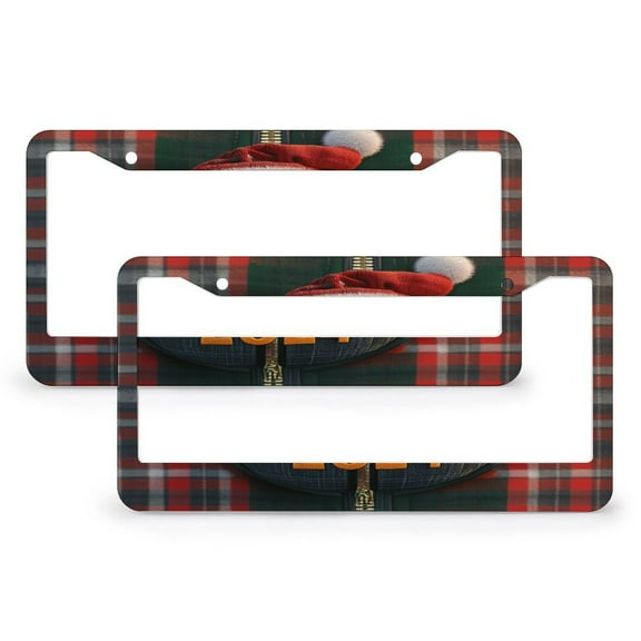 2 PCS Penguin Zipper Holiday License Plate Frames Penguin with Hat License Plate Frames Cover Holders Quality Aluminum Metal 2 Hole for Girl Women Men Vehicles for Men Women Vehicle