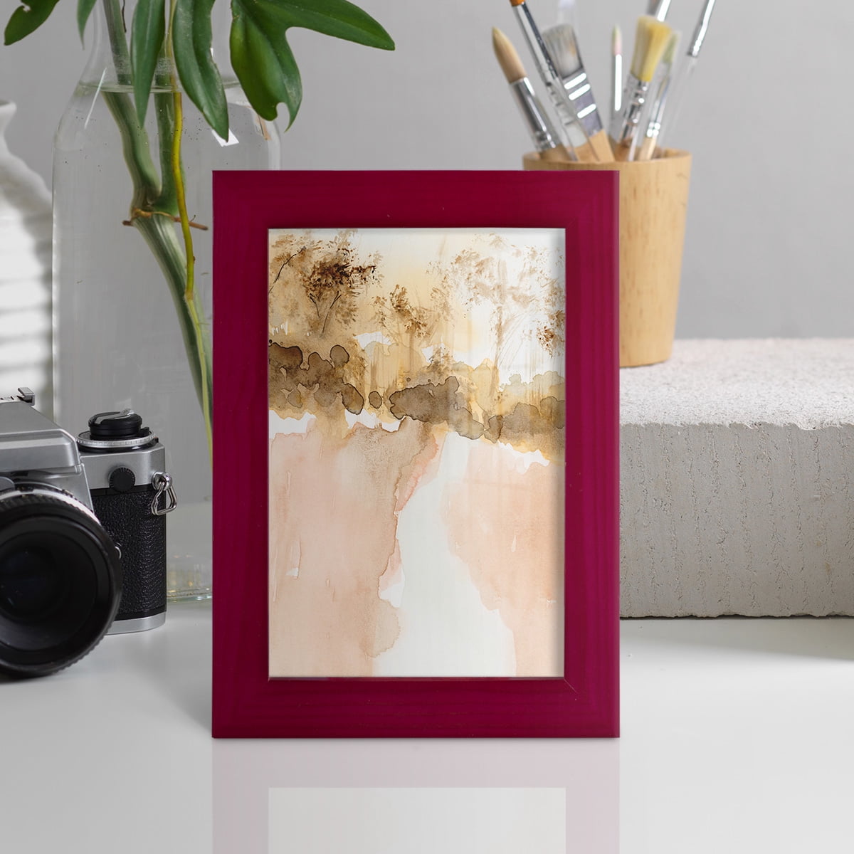 Sun Kissed Earth I - Framed Print w/glass - Cherry Red