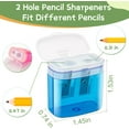 thumbnail image 2 of Pencil Sharpeners, Manual Pencil Sharpeners, 4PCS Colorful Dual Holes Pencil Sharpener with Lid, Portable Pencil Sharpener for Home Office Supplies(Pink), 2 of 7