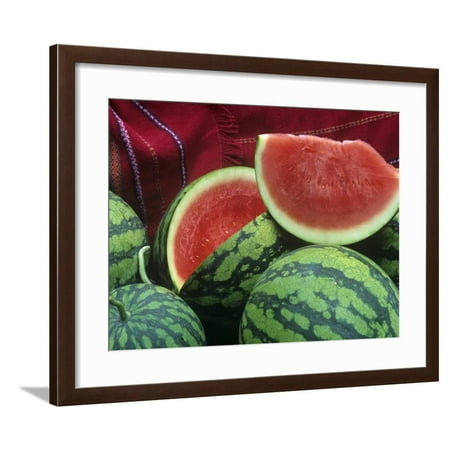 Seedless Watermelon, Deuce of Hearts Hybrid Triploid Variety Framed Print Wall Art By David