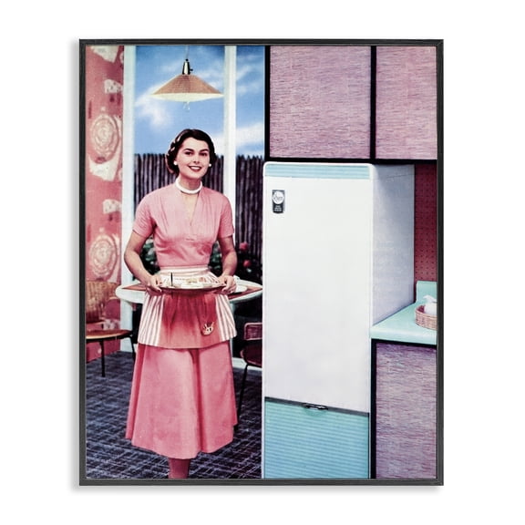 Stupell Industries Traditional Retro Kitchen Vintage Advertisement Black Framed Giclee Art, 16 x 20, by Kathy Alper