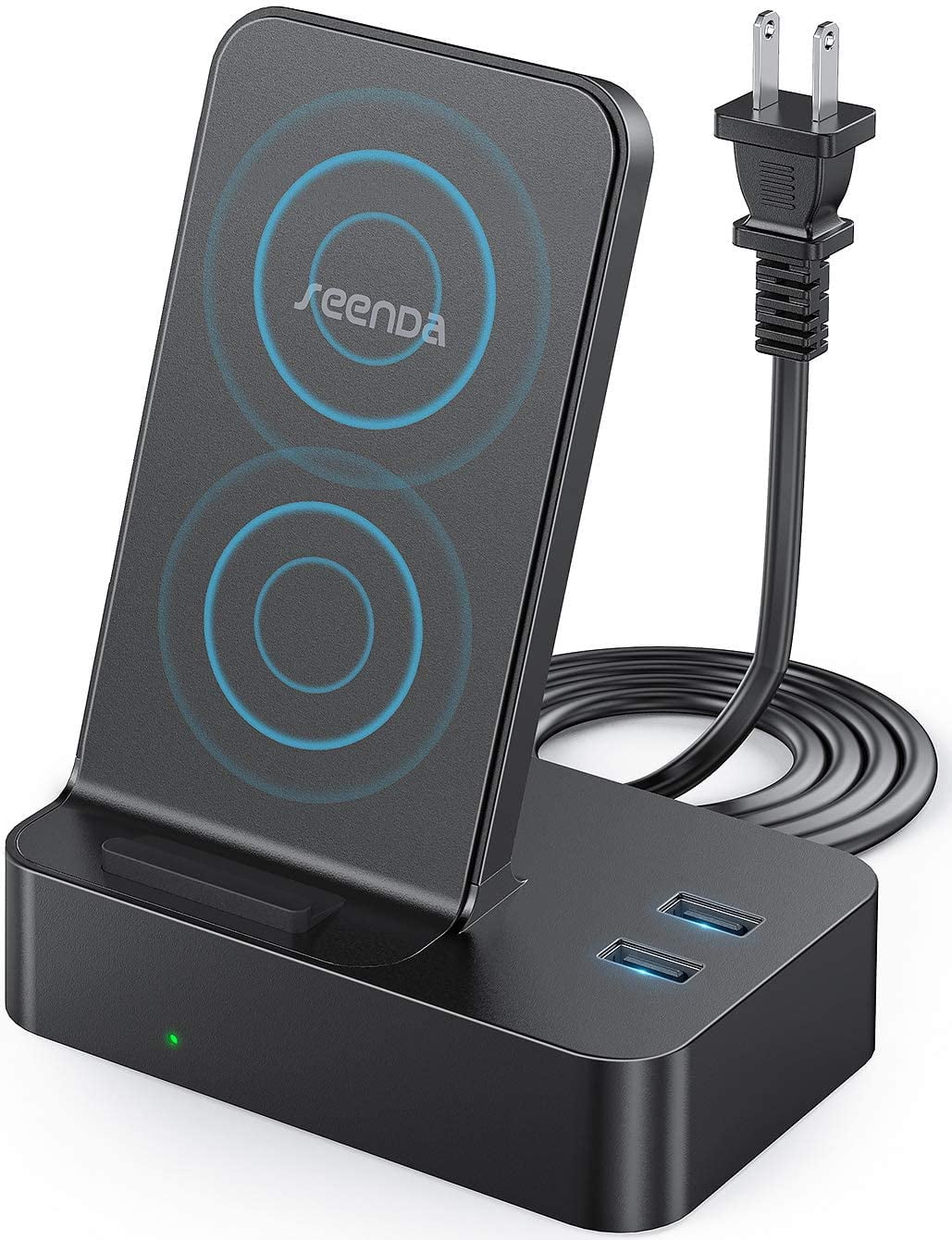 seenda Wireless Charger with 2 USB Ports, 26W 3-in-1 Multi-Device Wireless  Charging Stand Station Built-in AC Adapter, for iPhone 11, 11 Pro, XS Max,  XR, XS, X, 8 Plus, Galaxy S20, S10,