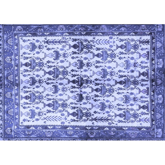 Ahgly Company Indoor Rectangle Animal Blue Traditional Area Rugs, 2' x 3'