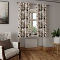 thumbnail image 2 of Ambesonne Floral Grommet Curtain, Vintage Plant Soft Color, 50" x 54", Tan Black, 2 of 6