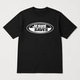 thumbnail image 3 of Jesus Saves Retro Graphic T-Shirt, Unisex Classic Fit Cotton Blend Tee, 3 of 9