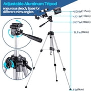 QUNSE 70mm Telescopes for Kids Adults Beginners, 40X-150X Potable Telescope with Adjustable Tripod,Mobile Phone Adapter