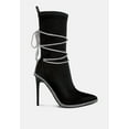 thumbnail image 6 of Dacia Rhinestones Strap Satin Calf Boots, 6 of 10