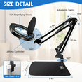 thumbnail image 4 of Gefolly Magnifying Lamp with Light and Clamp, LED Desk Lamp, 5 Color Modes, Stepless Dimmable, Adjustable Swing Arm, 4 of 10