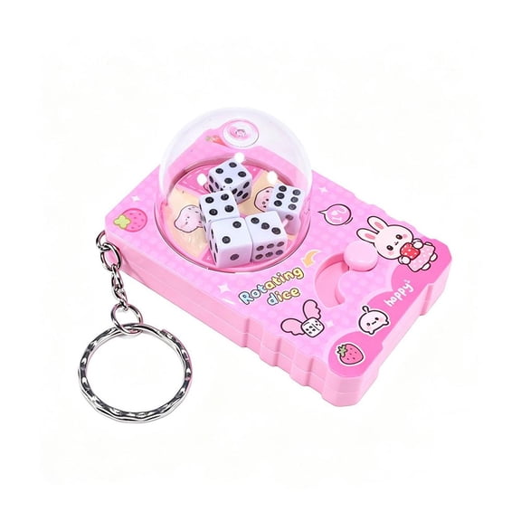 Cartoon Spin Dice Keychain Mini Stress Relief Fidget Toy Backpack Hanger Clip for Kids Teens Party Favors