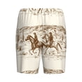 thumbnail image 2 of Haiem Western Desert Cowboys1 Men's Pajama Short with Soft Woven Cotton Elastic Waistband Sleep Short-Large, 2 of 9