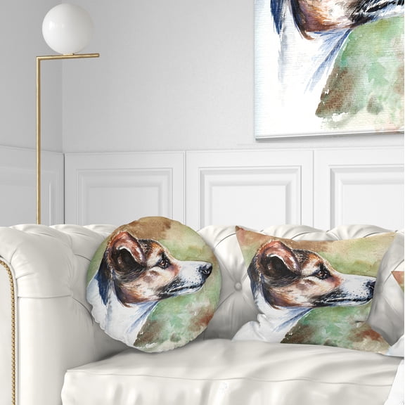 Designart Jack Russell Terrier - Animal Throw Pillow - 12x20