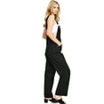 thumbnail image 2 of Revolt PLUS SIZE Women's Juniors Baggy Straight Leg Twill/Denim Overalls (14, Black), 2 of 3