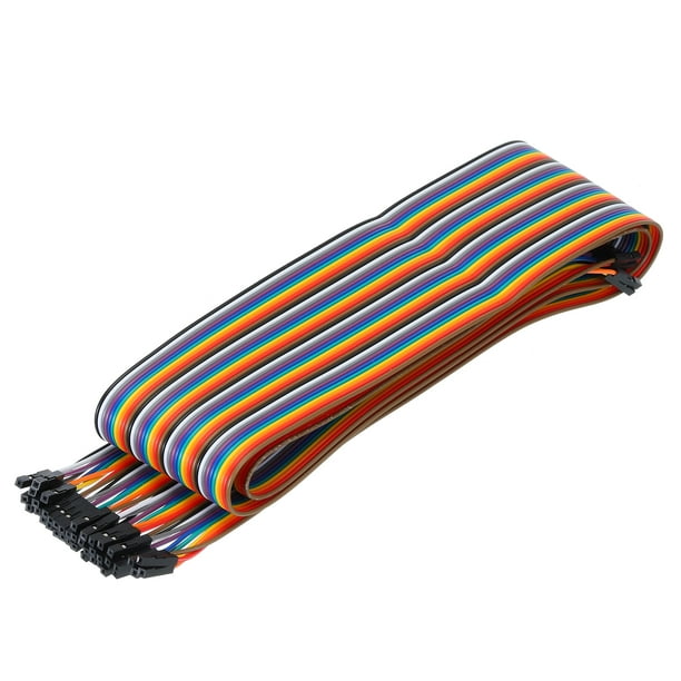Cable de puente Uxcell hembra a hembra de 40 pines, cable de 2.54 mm de paso, 100 cm de largo para protoboard, paquete de 1