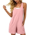 thumbnail image 2 of Women's Sleeveless Casual Romper, Loose Short Jumpsuit with Pockets, Summer Everyday Streetwear Wide Leg Jumpsuits S, 2 of 6