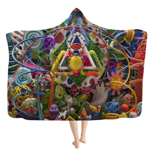 Manta con capucha de vikingo nórdico para hombre, manta con garabatos, runas y brújula, tótem, impresión 3D, manta de franela suave y cómoda con capucha, ropa de cama