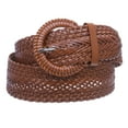 thumbnail image 2 of 2 Inch Wide Genuine Leather Braided Woven Round Belt, 2 of 3