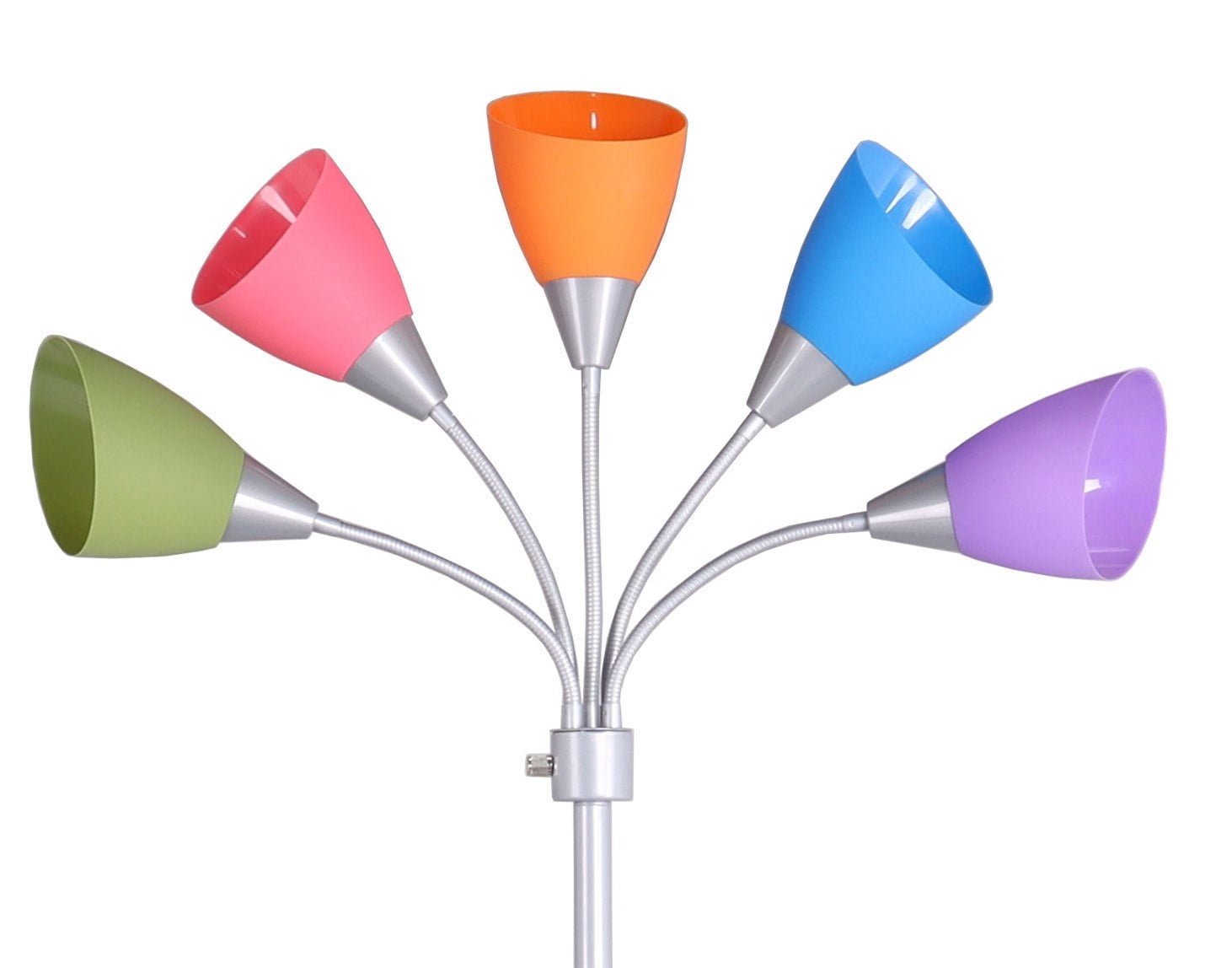 Mainstays Multi-Color 5 Light Floor Lamp with Silver Finish
