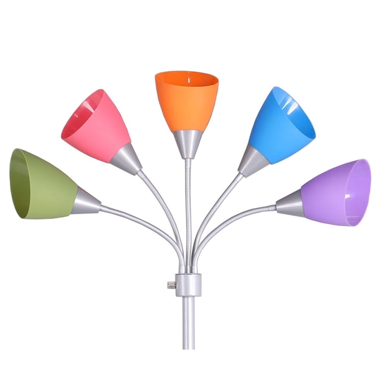 Mainstays 5-Light Multi-Color Floor Lamp, Silver Finish photo 2