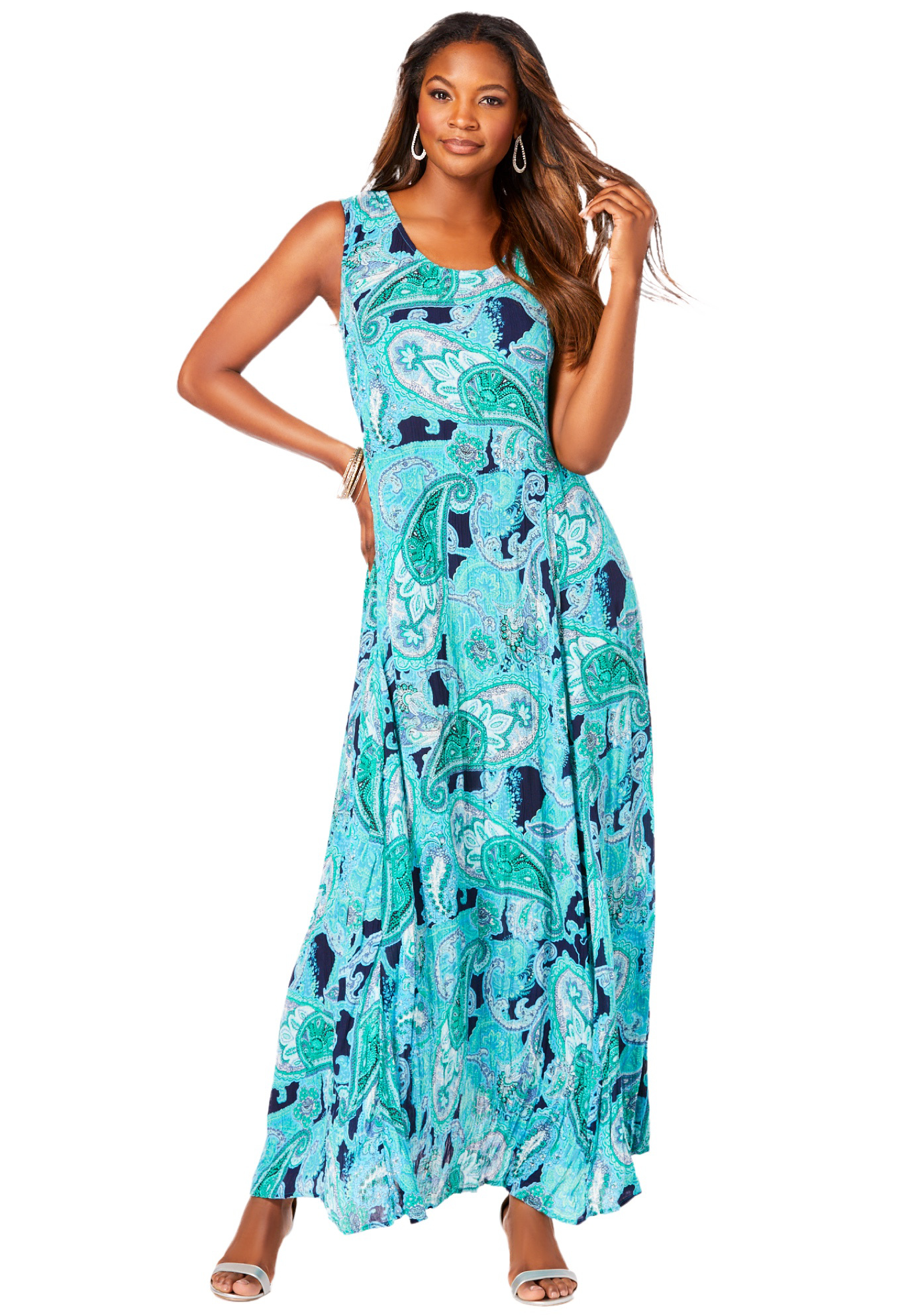 Size Sleeveless Crinkle Dress - Walmart 