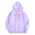 thumbnail image 5 of Women's Hoodies Sweatshirts Graphic Word Hoodie Sweatshirt for Women Long Sleeve Cozy Preppy Tops Casual Everyday Wear Purple XL, 5 of 6