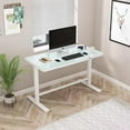 thumbnail image 2 of Uncaged Ergonomics RUglass) ( Bureau Assis-Debout Électrique à Hauteur Réglable Rise Up (Surface en Verre Blanche/cadre Blanc), 2 of 7