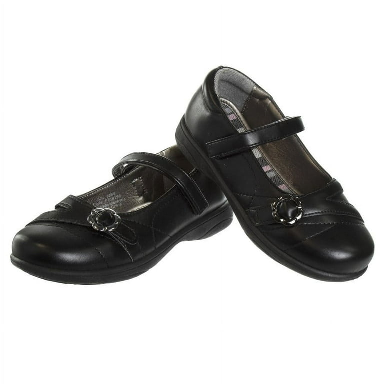 French Toast Girls School Shoes Coal Black, 12
