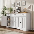 thumbnail image 2 of Aiho 55" L Kitchen Storage Cabinet, Coffee Bar Cabinet with Adjustable Shelves & Doors & Drawers, Sideboard Buffet Cabinet for Kitchen, Dining Room - Brown, 2 of 12
