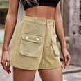 thumbnail image 2 of Xihbxyly Xihbxyly Shorts for Women, Jean Shorts Womens Cargo Shorts High Waisted Shorts Women Three-dimensional Pocket Elastic Waist Denim Overalls Summer Shorts Workout Shorts Pants #5, 2 of 4