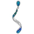 thumbnail image 1 of Sterling Silver Synthetic Opal Swirl Pendant for Women Hand Inlay 1 3/4 inch tall, 1 of 1