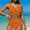 A_ Orange, variant on Women's Two Piece Sexy Solid Color Bikini Suit 2025 Summer Fashion V-Neck Swimsuit Swimming Trunks Bikini Split Swimsuit Suit Black S