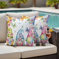 thumbnail image 5 of Easter Gnome Pillow Covers 2 Pack Sunflower Blue Hydrangea Flowers Butterflies Spring Pillowcase Waterproof Outdoor Throw Pillow Cover for Patio Garden Square Cushion 16”x16”, 5 of 9