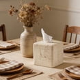 thumbnail image 6 of Natural Travertine Textures Tissue Box Cover Square for Home Decor,Resin Heavy Tissue Box Holder for Bathroom Countertop,Tabletop,Bedside Table,Office (Handmade of Resin), 6 of 8