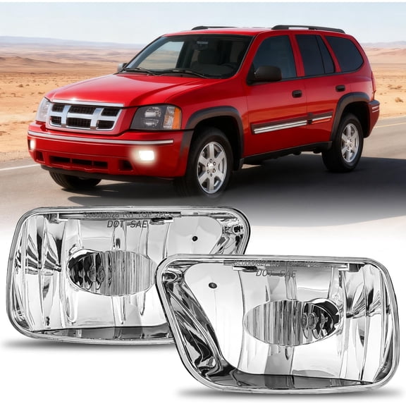 Nilight Fog Lights Assembly Compatible with 2002 2003 2004 2005 2006 2007 2008 2009 Chevy Trailblazer 2003-2008 Isuzu Ascender Bumper Lights w/12V 27W Bulbs (NOT Fit 2007-2009 TRAILBLAZER SS Models)