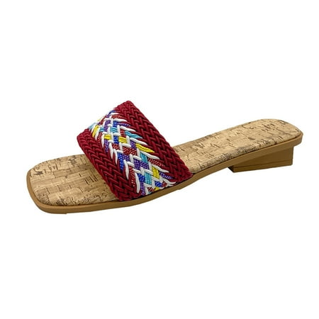 

Youmylove Women Hollow Sandals Slippers Casual Flat Shoes Retro Sandals Summer Comfy Daily Simple Walking Footwears