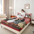 thumbnail image 3 of Castle Fairy Cartoon Rooster 3pcs Twin Sheet Sets,Kawaii Animal Twin Fitted Sheet,Geometric Plaid Breathable Flat Sheet,Breathable Cute Home Decor, 3 of 6