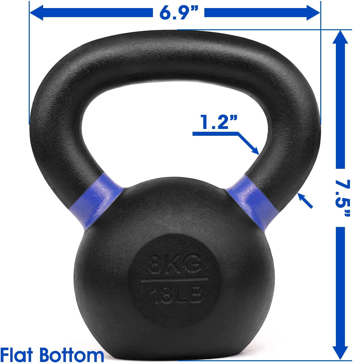 Yes4All 6kg / 13lb Powder Coated Kettlebell, Single 