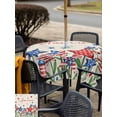 thumbnail image 4 of Outdoor Tablecloth with Umbrella Hole and Zipper, Independence Day Square Table Cloth 54x54 Inch Waterproof Tablecloth, 4th of July Striped Stars Patriotic Burlap Picnic Table Cover for Patio Camping, 4 of 7