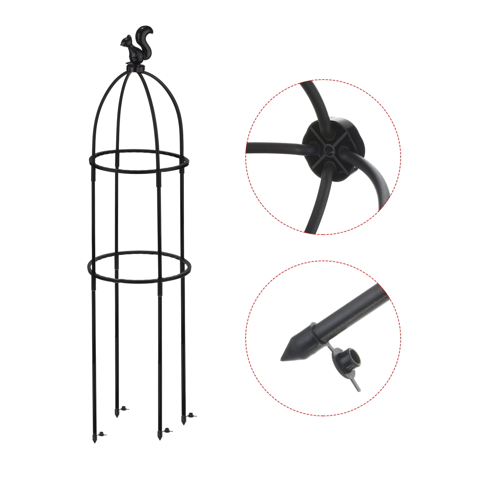Uxcell Plant Support Cage Animal Shape Floral Supports DIY Climbing Trellis, Black