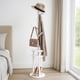 thumbnail image 1 of Perchero de Ropa Giratorio, Perchero Independiente para Recibidor con 3 Estantes y 6 Ganchos, Ideal para Dormitorio, Entrada y Sala de Estar, Bufandas y Bolsos 40 * 40 * 164CM Beige, 1 of 7