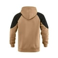 thumbnail image 6 of Txeol Drawstring Hoodie Men Colorblock Long Sleeve Pullover Casual Textured Patchwork Athletic Sweatshirts with Pocket,Khaki,L, 6 of 8