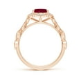thumbnail image 2 of ANGARA Natural Oval 2 ct Ruby Trillium Floral Shank Ring in 14K Rose Gold for Women (Size-9x7mm) | July Birthstone, Birthday, Anniversary, Jewelry Gift for Women | Natural Ruby Ring, 2 of 9