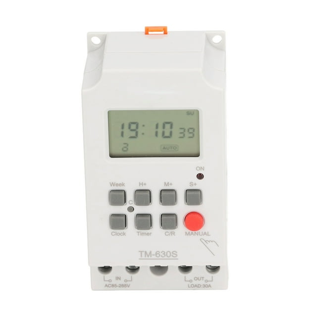 Temporizador digital de segunda configuración Bling Bling ABS con memoria de respaldo programable 7 días 85-265 V 30 A