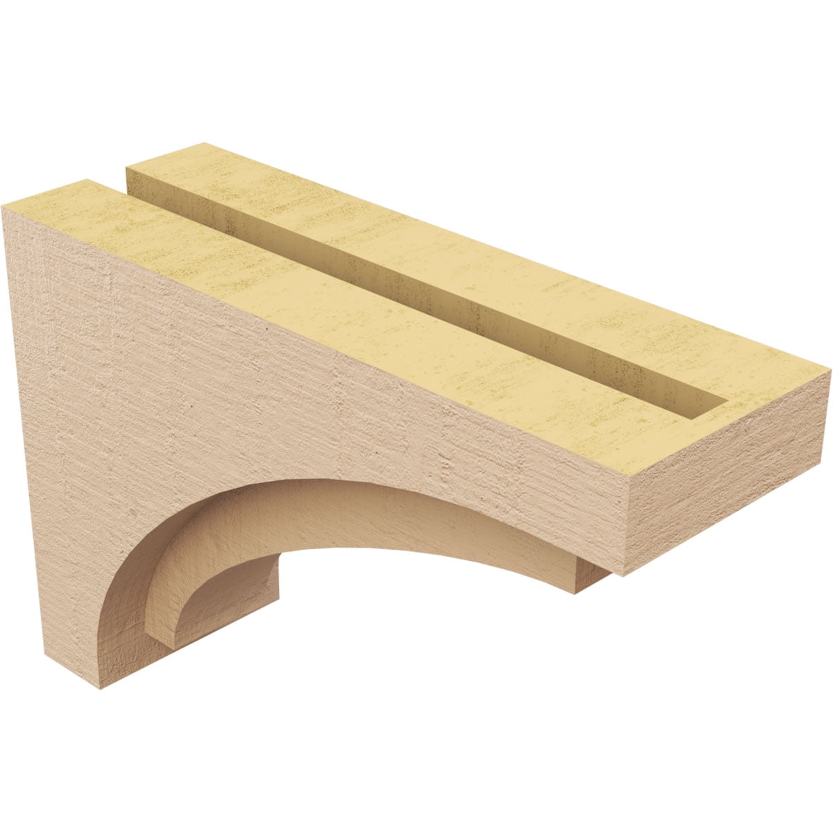 4"W x 12"D x 8"H Classic Rivera Rough Cedar Woodgrain TimberThane Corbel, Primed Tan
