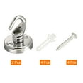 thumbnail image 3 of Unique Bargains Alloy Ceiling Hook 32mmx39mm Round Base Screws Mount Open Hooks 2 Pack, 3 of 5