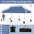 thumbnail image 3 of Gymax 10 x 20FT Pop-up Canopy Tent Folding Instant Sun Shelter w/ 3 Adjustable Heights Blue, 3 of 10
