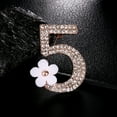 thumbnail image 6 of Xinyolin Women Fashion Number 5 Flower Rhinestone Brooch Pin, Clothes Badge Jewelry Gift, 6 of 7