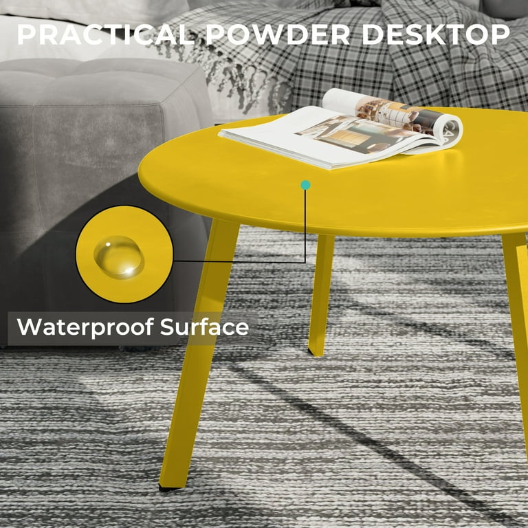 Grand Patio 28 inch Round Steel Outdoor Coffee Table Yellow