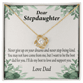 thumbnail image 4 of To Stepdaughter Keep Your Dreams Alive From Dad Infinity Knot Necklace Message Card, 4 of 7