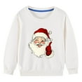 thumbnail image 4 of TFEOQRY Children Christmas Sweatshirts for Girls and Boys Sweatshirt Santa Claus Printed Long Sleeve Hoodless Sweatshirt White, 4 of 4
